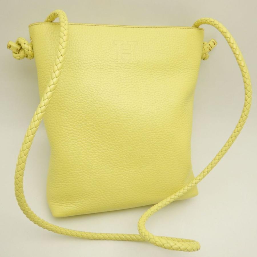 HIROFU ヒロフ ショルダーバッグ レザー ネオンイエロー レディース /253102【未使用】 HIROFU（ヒロフ） ショルダーバッグ レザー ネオンイエロー レディース