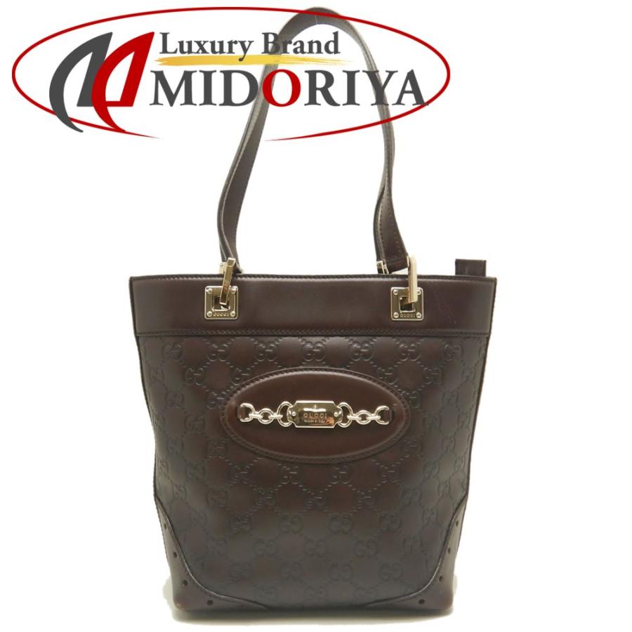 ✅最終価格　coach ブラウンレザートートバッグ GUCCI（グッチ） グッチシマ 145994 トートバッグ レザー ブラウン