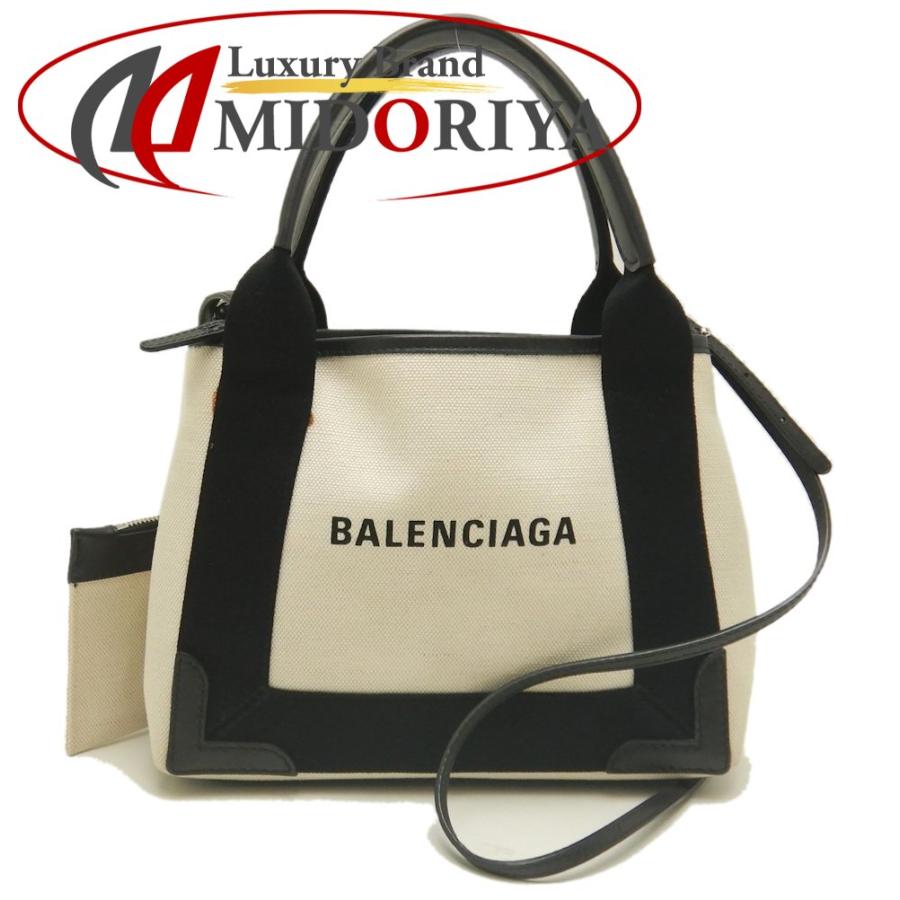 バレンシアガ BALENCIAGA 390346  ネイビーカバス XS 2WAY  トートバッグ キャンバス レディース  中古 BALENCIAGA（バレンシアガ） ネイビーカバスXS 2WAY 390346 トート