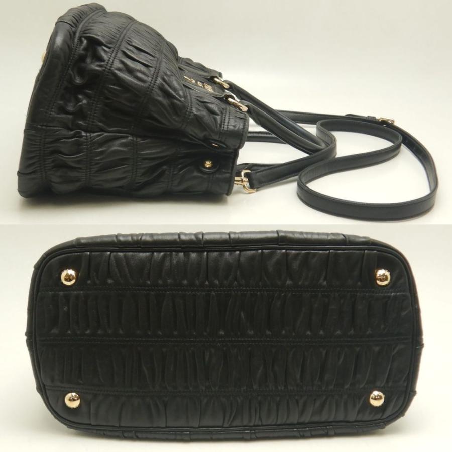 PRADA プラダ 1BA173 2WAY ハンドバッグ NAPPA GAUFRE レザー プリーツ NERO レディース /253216【中古】_3