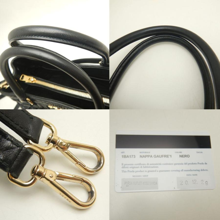 PRADA プラダ 1BA173 2WAY ハンドバッグ NAPPA GAUFRE レザー プリーツ NERO レディース /253216【中古】_4