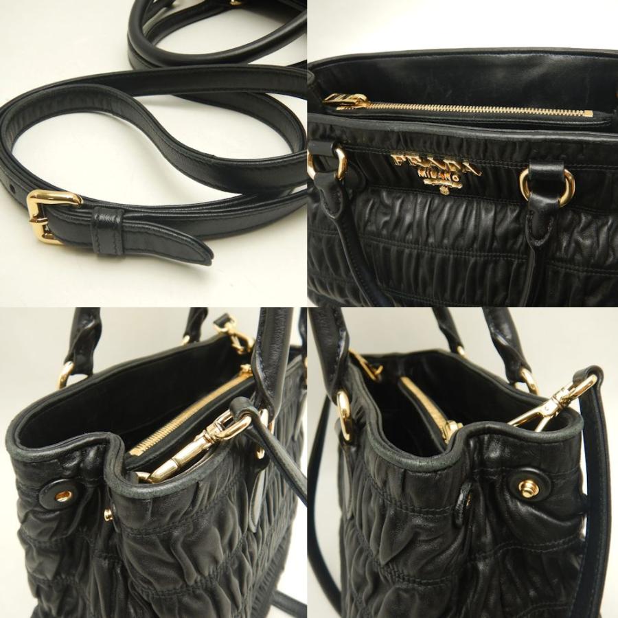 PRADA プラダ 1BA173 2WAY ハンドバッグ NAPPA GAUFRE レザー プリーツ NERO レディース /253216【中古】_5