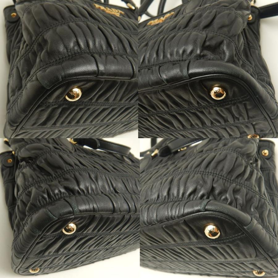 PRADA プラダ 1BA173 2WAY ハンドバッグ NAPPA GAUFRE レザー プリーツ NERO レディース /253216【中古】_6