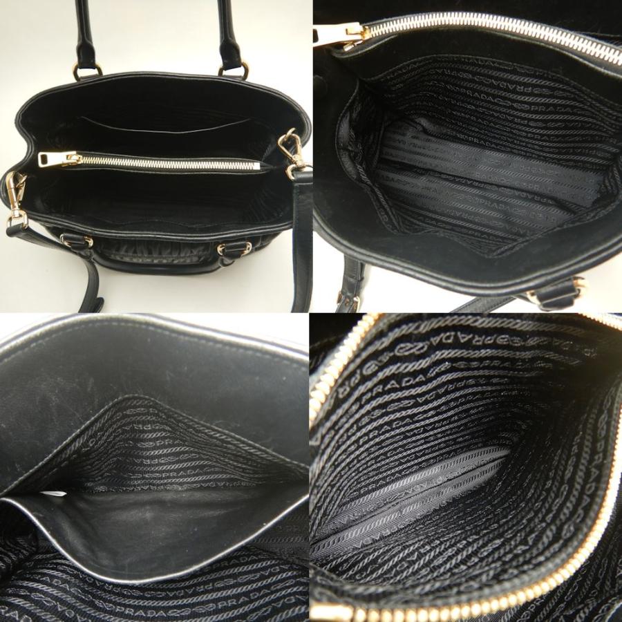 PRADA プラダ 1BA173 2WAY ハンドバッグ NAPPA GAUFRE レザー プリーツ NERO レディース /253216【中古】_8