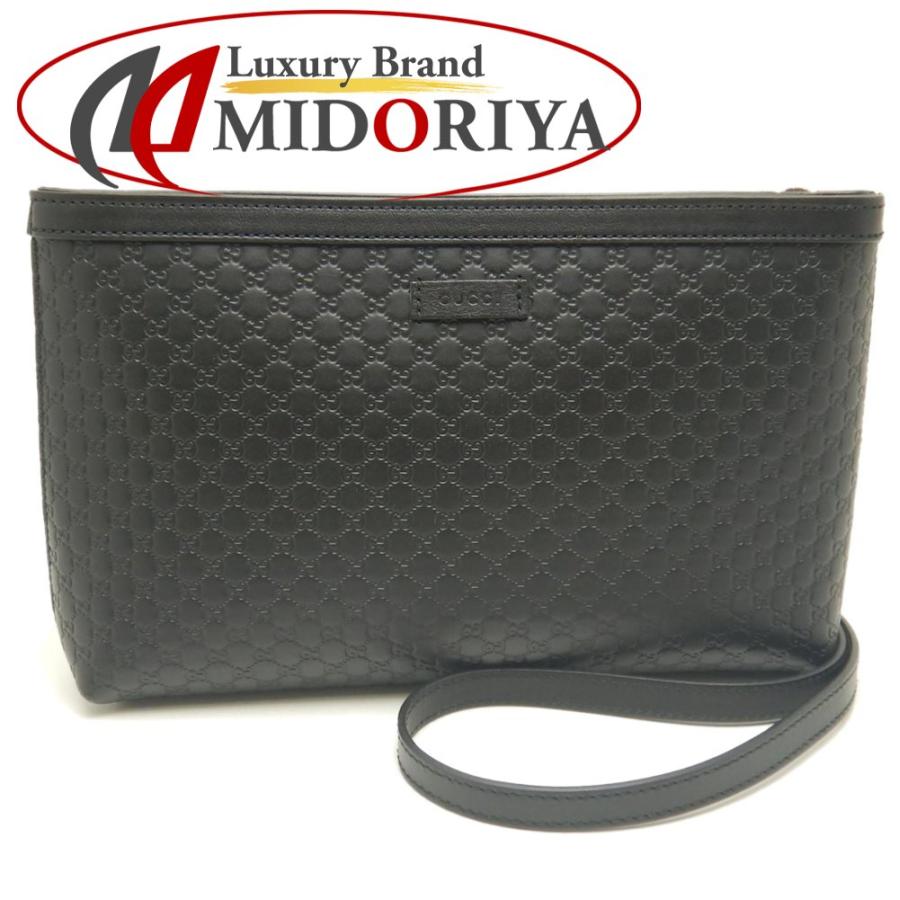 グッチ GUCCI マイクログッチシマ ショルダーバッグ バッグ レザー レディース ブラック系 607723 【中古】 GUCCI（グッチ） マイクログッチシマ 607723 ショルダーバッグ レザー
