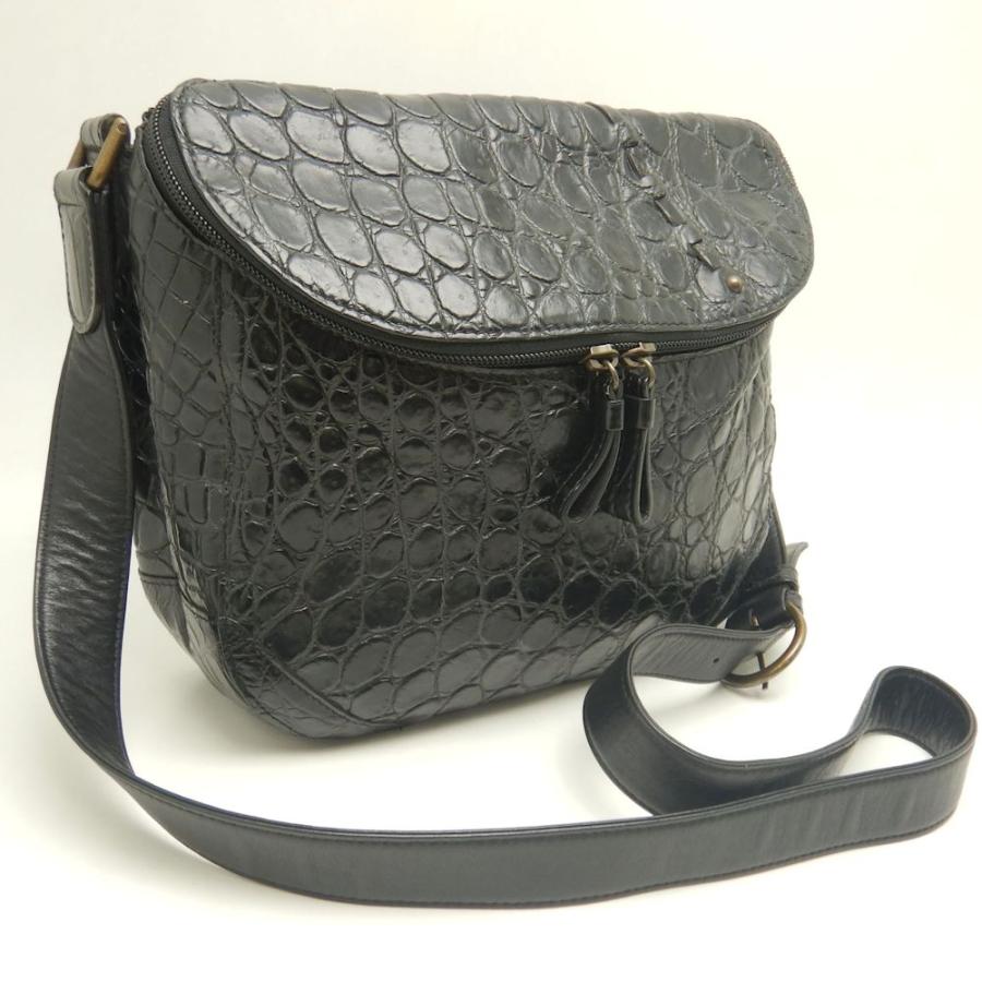 GRES（グレ） ショルダーバッグ クロコダイル ブラック レディース
