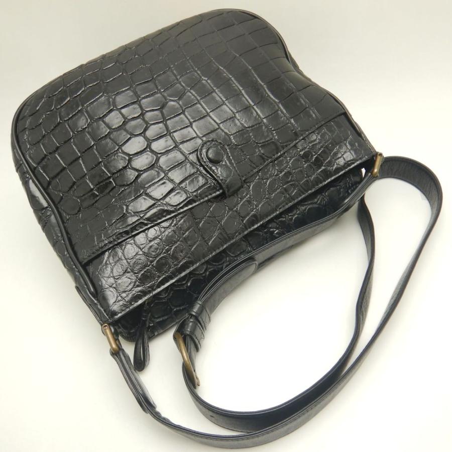 GRES（グレ） ショルダーバッグ クロコダイル ブラック レディース