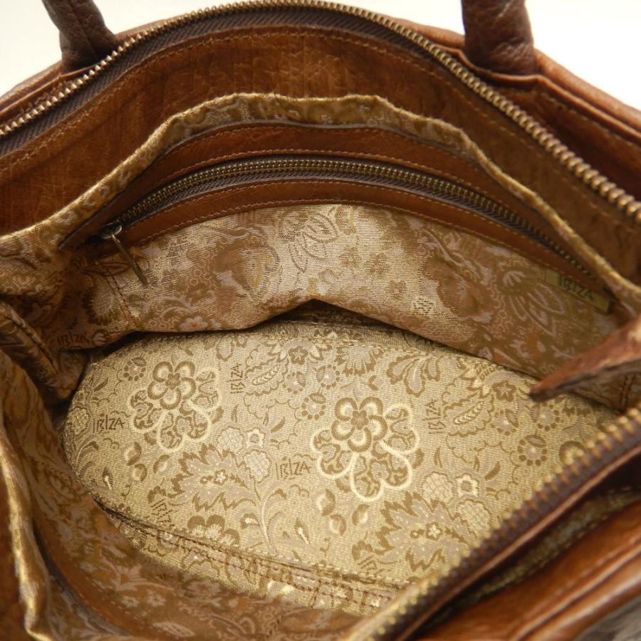 IBIZA（イビサ） ハンドバッグ オーストリッチ ブラウン レディース