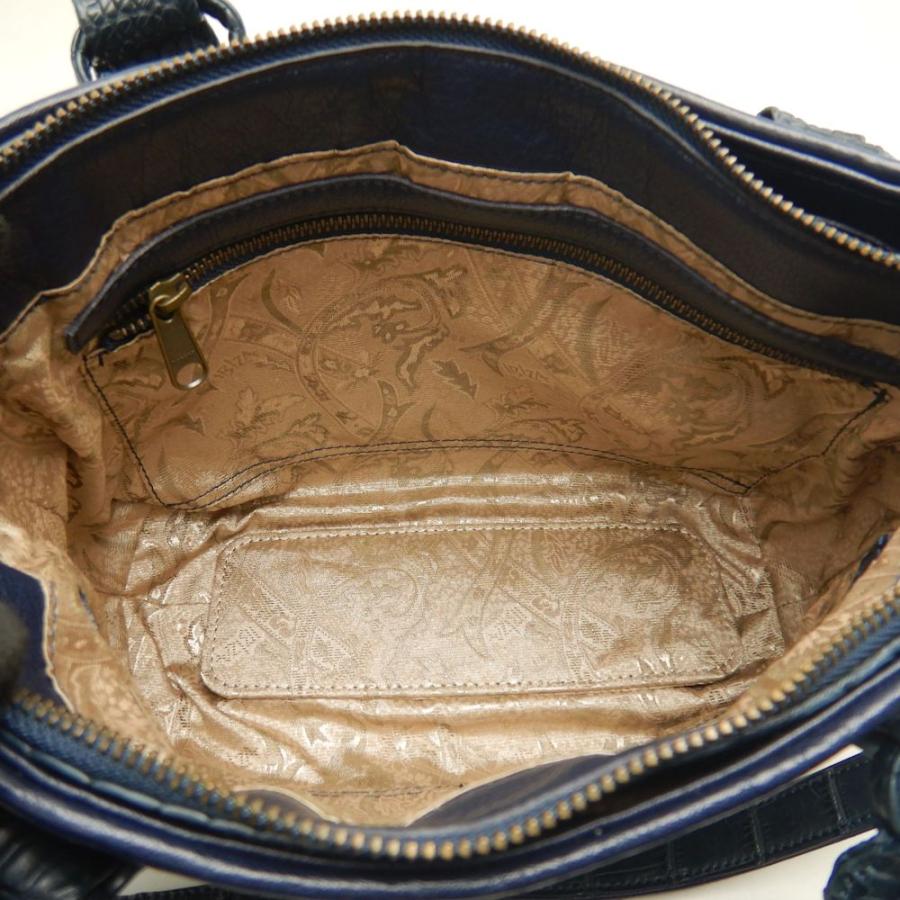 Ibiza ネイビー クロコダイル ハンド、ショルダー 2way 未使用品！ Crocodile（クロコダイル） IBIZA イビサ 2WAY ハンドバッグ ネイビー