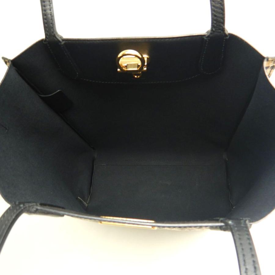 Salvatore Ferragamo サルヴァトーレフェラガモ ガンチーニ AU-21/H993 トートバッグ PVC ベージュ ブラック レディース /253431【中古】_7