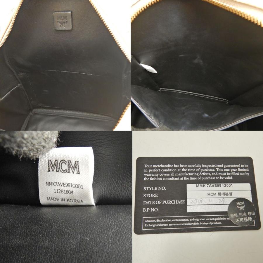 MCM エムシーエム ヴィセトス Stark サイドスタッズ MMK7AVE99IG001 リュック・バックパック レザー ベージュ レディース /253557【中古】