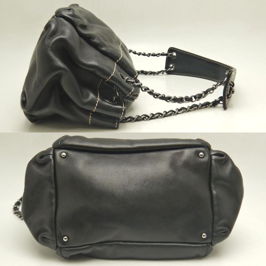 美品 CHANEL シャネル ショルダーバッグ ラムスキン ブラック シール CHANEL（シャネル） セミショルダー A24781 ショルダーバッグ