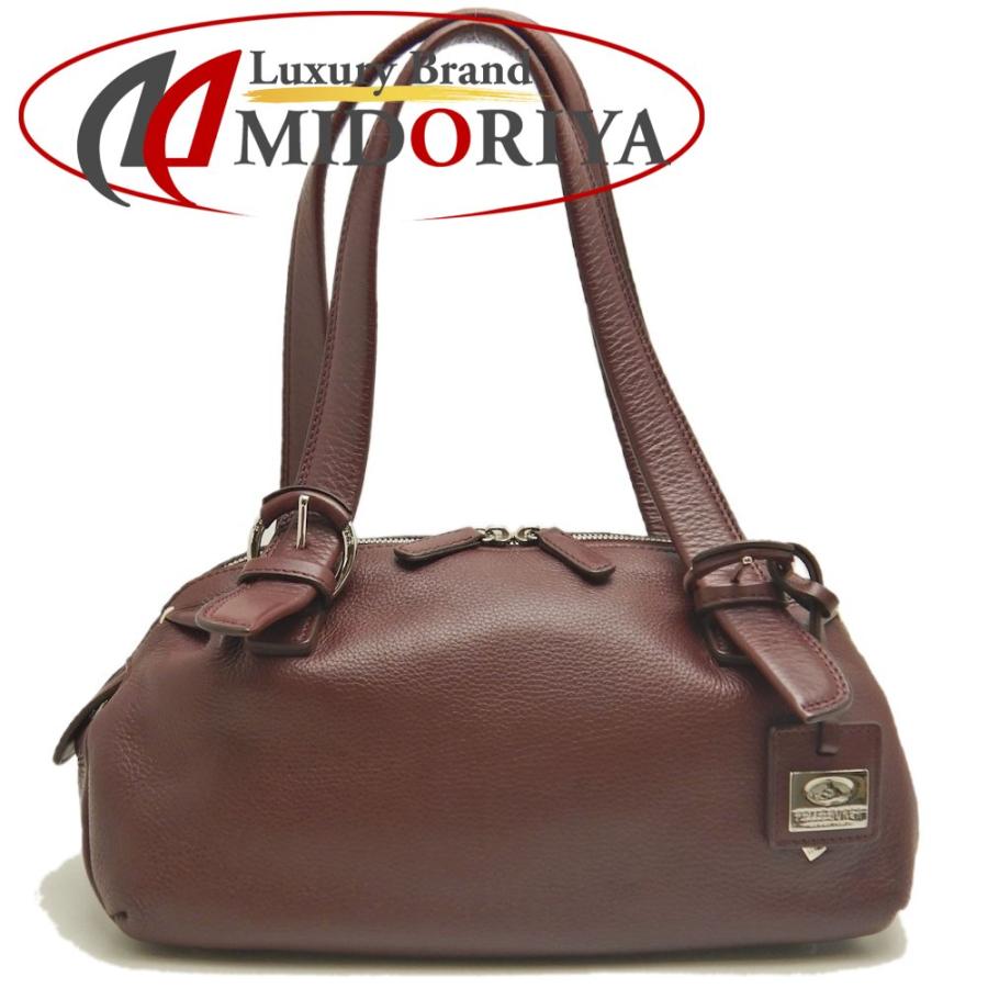 PELLE BORSA（ペレボルサ） ミニボストンバッグ レザー ボルドー