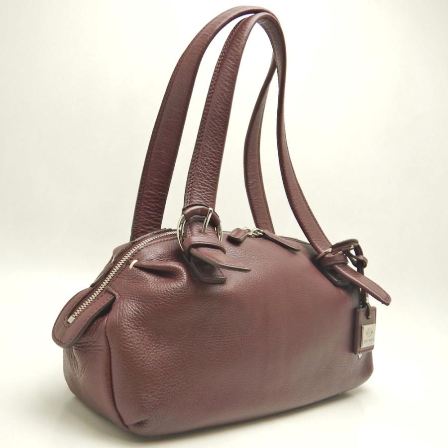 PELLE BORSA ペレボルサ ミニボストンバッグ レザー ボルドー 