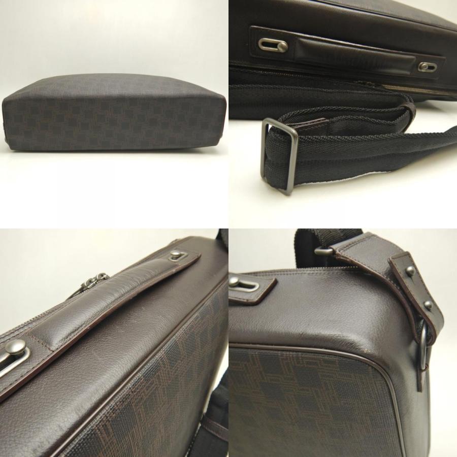 Dunhill ダンヒル D-EIGHT D8 ビジネスバッグ PVCxレザー ブラウン