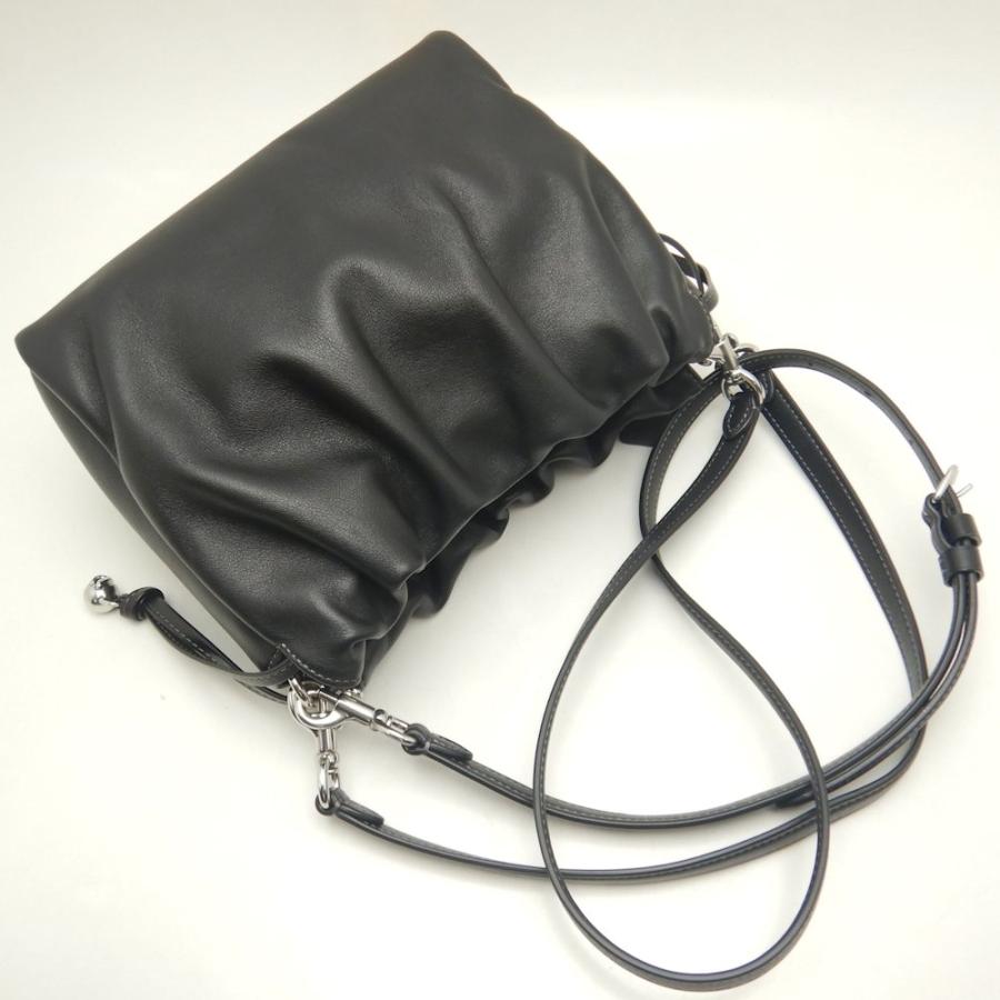 ◆ COACH コーチ フェイ ドローストリングバッグ ショルダーバッグ 2WAY CT763 ブラック スムース レザー 中古品◆ V6526NH COACH（コーチ） フェイ ドローストリングバッグ CT763 ショルダー