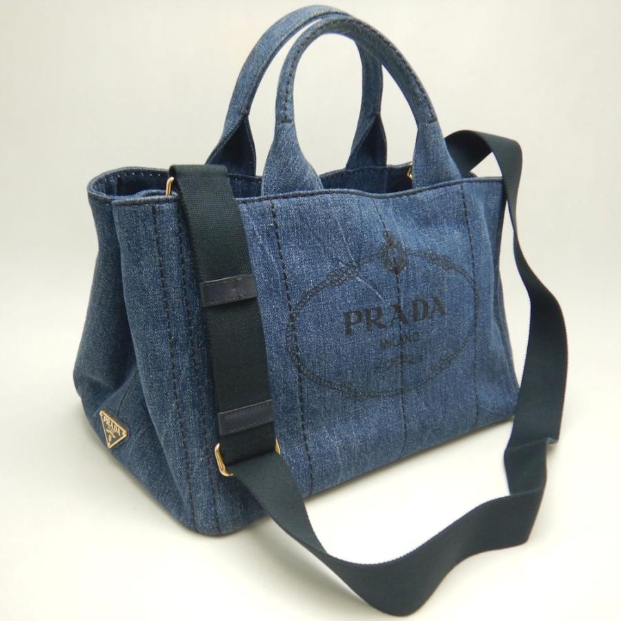PRADA（プラダ） カナパ B2642B トートバッグ コットンデニム ブルー