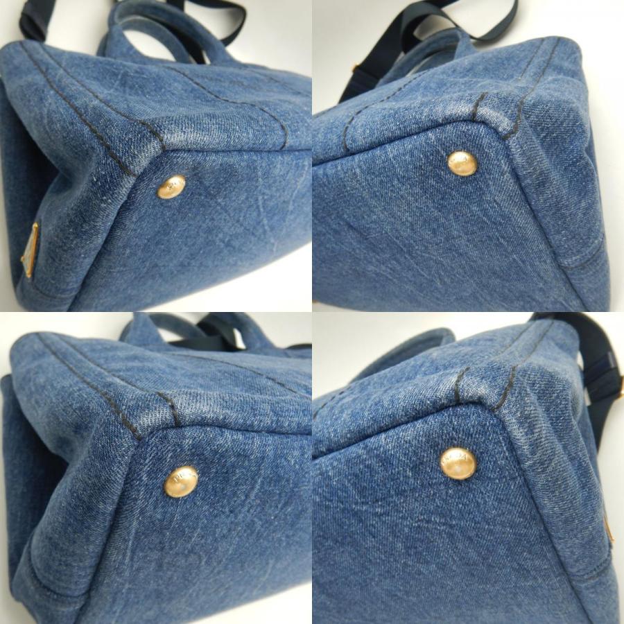 PRADA（プラダ） カナパ B2642B トートバッグ コットンデニム ブルー