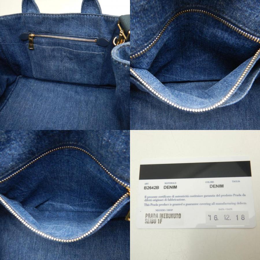 PRADA（プラダ） カナパ B2642B トートバッグ コットンデニム ブルー