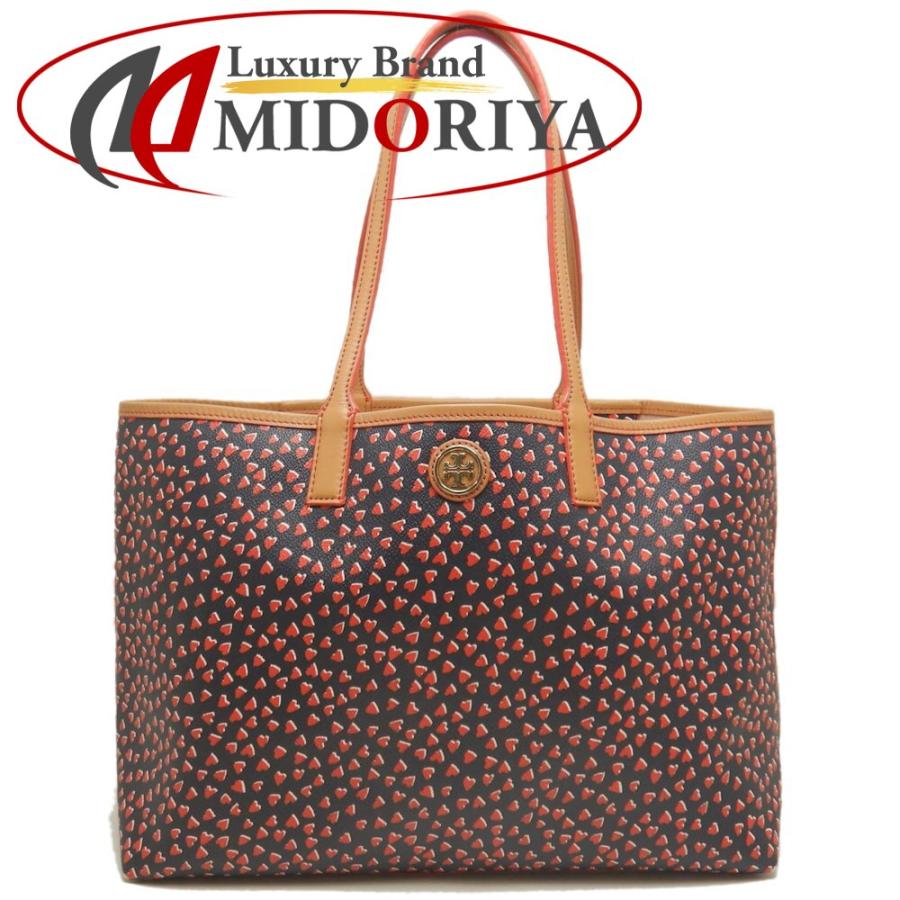 TORY BURCH（トリーバーチ） ハート総柄 トートバッグ PVCコーティング 