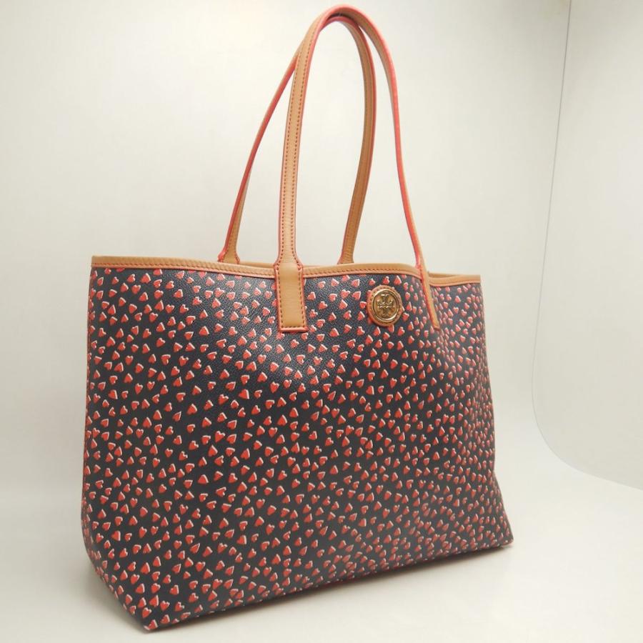 TORY BURCH（トリーバーチ） ハート総柄 トートバッグ PVCコーティング 
