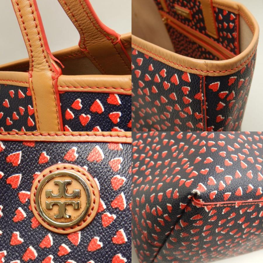 TORY BURCH（トリーバーチ） ハート総柄 トートバッグ PVCコーティング 