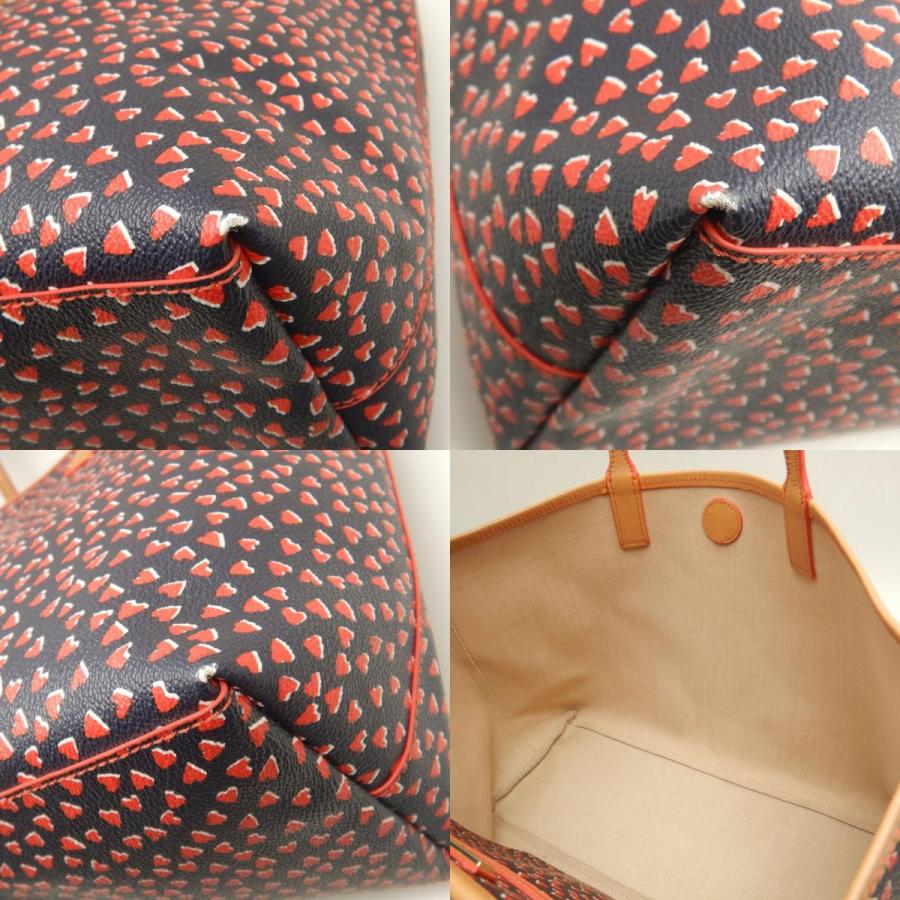 TORY BURCH（トリーバーチ） ハート総柄 トートバッグ PVCコーティング 