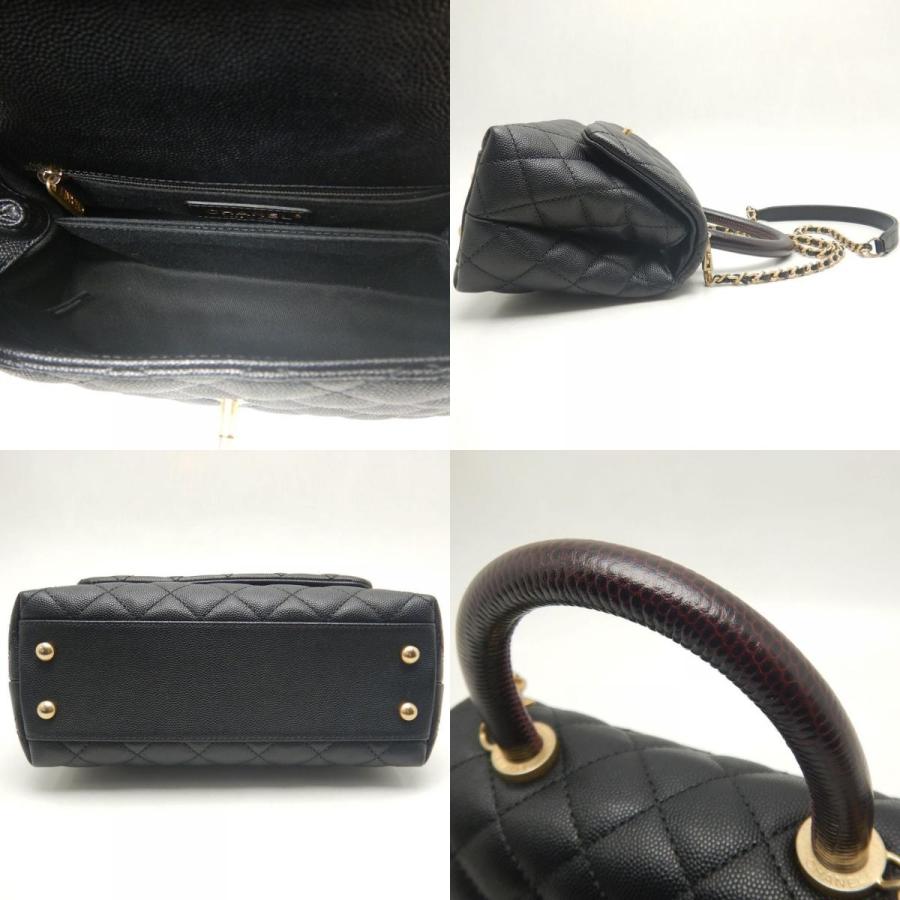 CHANEL シャネル ココハンドル フラップバッグ マトラッセ A92990 ハンドバッグ キャビアスキンxリザード  レディース /253757【中古】の画像