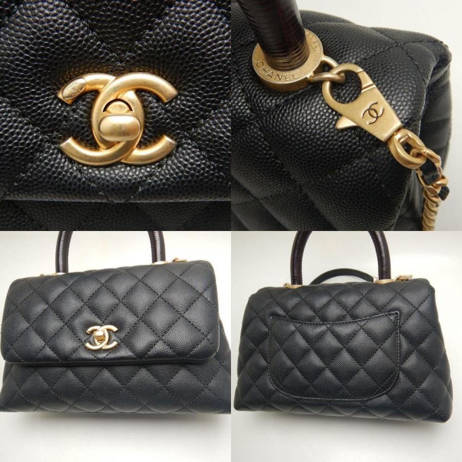CHANEL シャネル ココハンドル フラップバッグ マトラッセ A92990 ハンドバッグ キャビアスキンxリザード  レディース /253757【中古】の画像