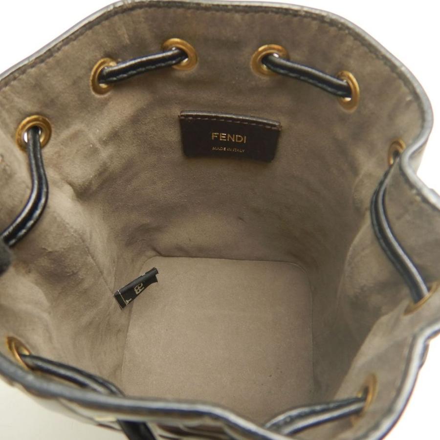 FENDI フェンディ モントレゾールミニ ズッカ 8BS010A659F13VK ショルダーバッグ カーフ ブラウン レディース /253846【中古】の画像