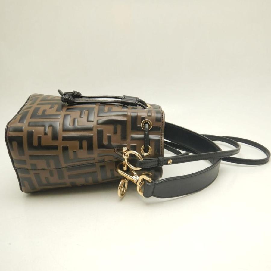 FENDI フェンディ モントレゾールミニ ズッカ 8BS010A659F13VK ショルダーバッグ カーフ ブラウン レディース /253846【中古】の画像