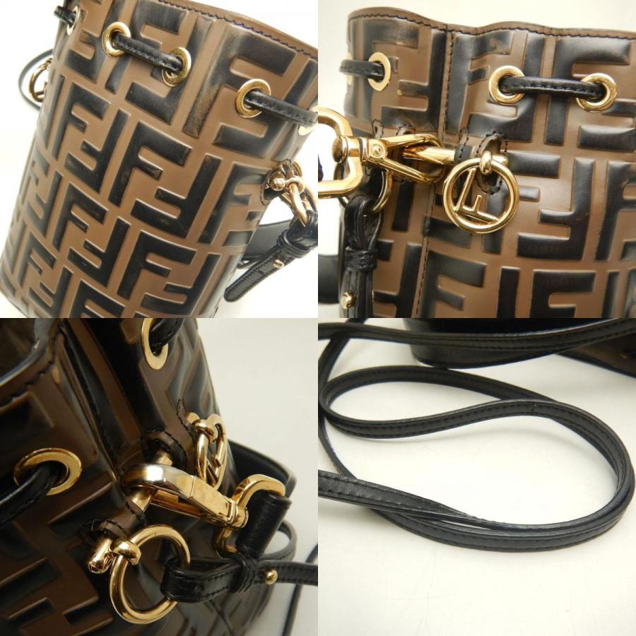 FENDI フェンディ モントレゾールミニ ズッカ 8BS010A659F13VK ショルダーバッグ カーフ ブラウン レディース /253846【中古】の画像