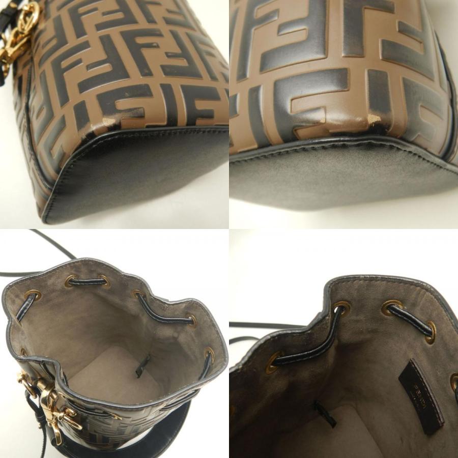 FENDI フェンディ モントレゾールミニ ズッカ 8BS010A659F13VK ショルダーバッグ カーフ ブラウン レディース /253846【中古】の画像