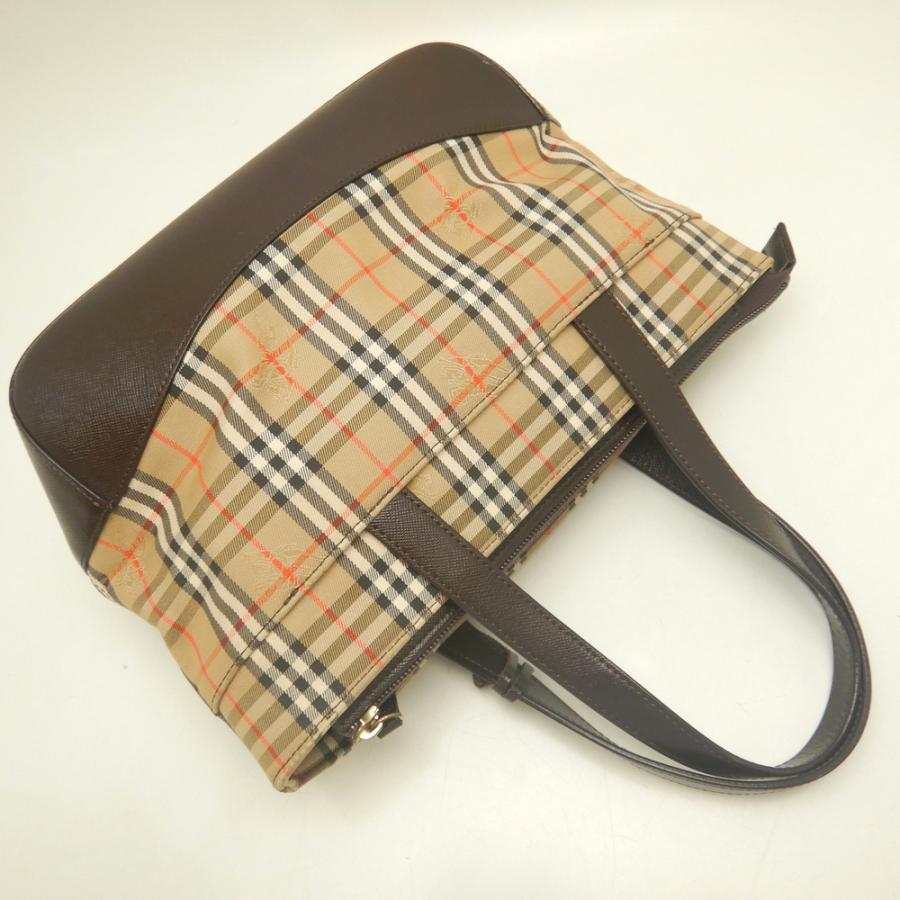 BURBERRY（バーバリー） ノバチェック ハンドバッグ キャンバスxレザー