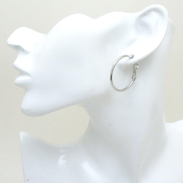 フープ ピアス K14WG ホワイトゴールド/28022【中古】 : MIDORIYA