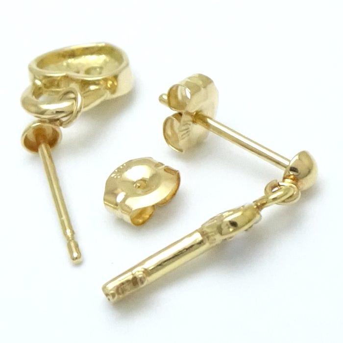 motif 鍵モチーフ ピアス サファイヤ ハートロック＆キー K18YG