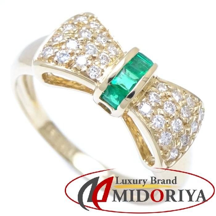Ponte Vecchio ポンテヴェキオ リボン リング 指輪 エメラルド0.11ct 