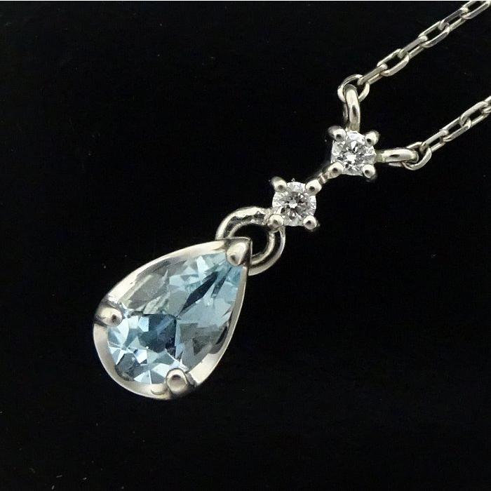 ヴァンドーム青山 ダイヤモンド×アクアマリン ネックレス Pt950 1.4g
