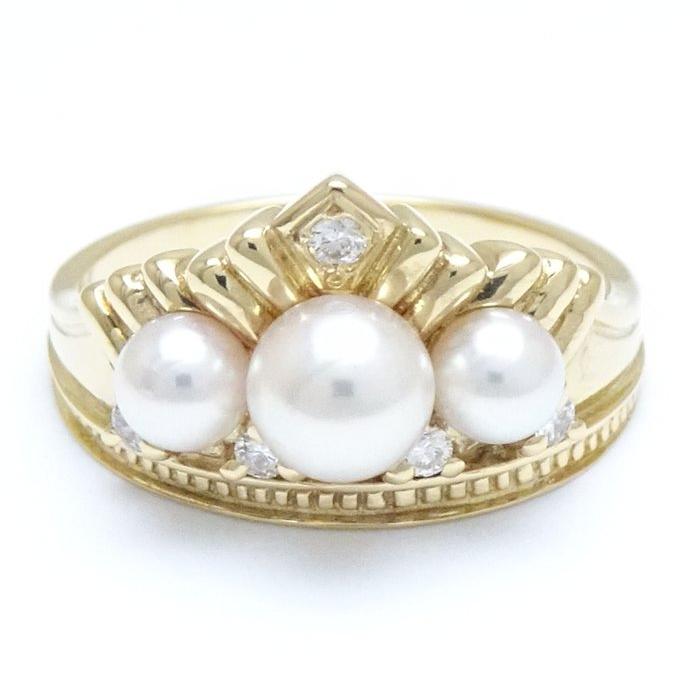 MIKIMOTO ミキモト パール リング 指輪 11号 真珠 ダイヤモンド MIKIMOTO ミキモト パール リング 指輪 11号 真珠 ダイヤモンド
