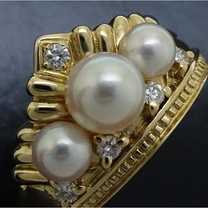 MIKIMOTO ミキモト パール リング 指輪 11号 真珠 ダイヤモンド MIKIMOTO ミキモト パール リング 指輪 11号 真珠 ダイヤモンド