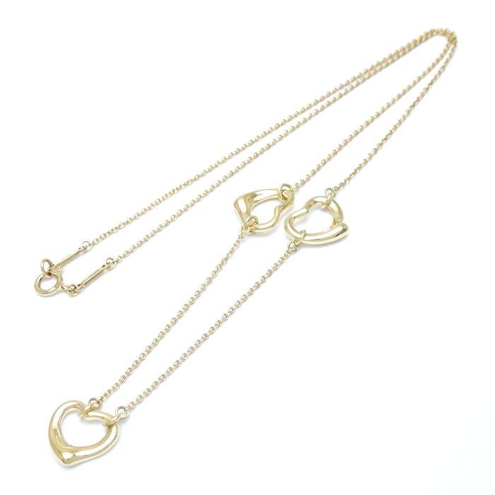 TIFFANY&Co. ティファニー オープンハート ネックレス 3P エルサペレッティ K18YG イエローゴールド /291349【中古】｜phasemidoriya78｜03