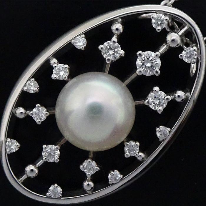 MIKIMOTO ミキモト ネックレス パール8.2ミリ ダイヤモンド 真珠 K18WG 