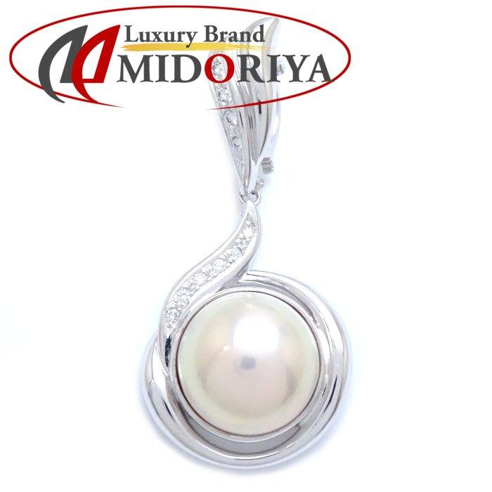パール ペンダントトップ マベパール ダイヤモンド0.10ct 真珠 K14WG