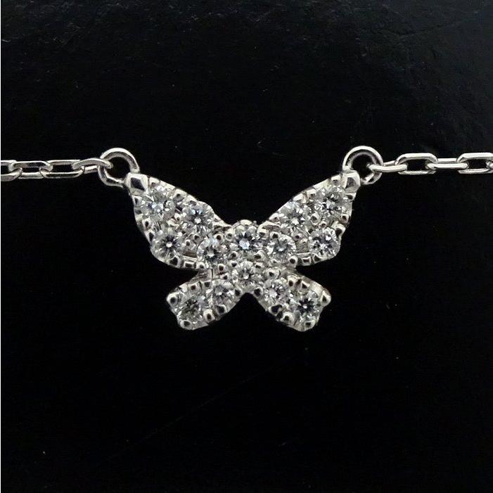 AHKAH アーカー パピヨン ネックレス ダイヤモンド0.06ct K18WG 