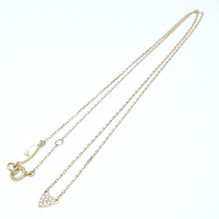 AHKAH アーカー ハート ネックレス ダイヤモンド0.05ct K18YG