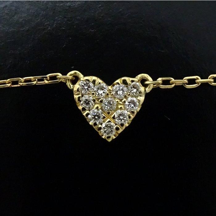 AHKAH アーカー ハート ネックレス ダイヤモンド0.05ct K18YG