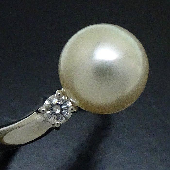 TASAKI 田崎真珠 パール リング 指輪 真珠8.3ミリ ダイヤモンド0.16ct 