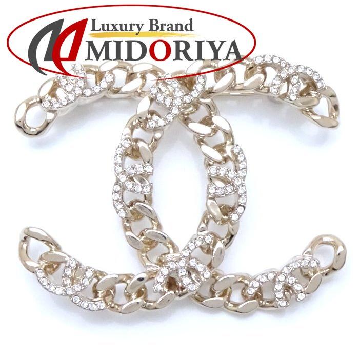 CHANEL シャネル ココマーク ブローチ ラインストーン I22K GP  