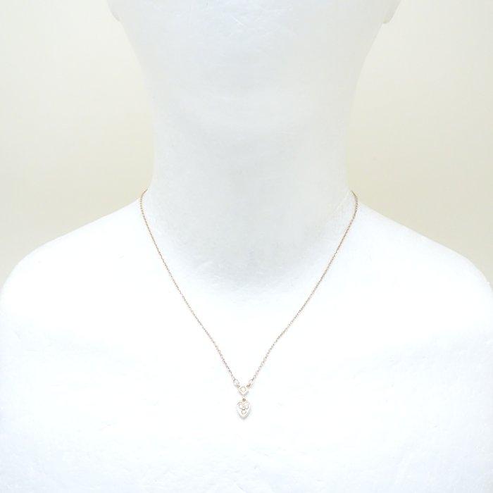 agete（アガット） ハート ネックレス ダイヤモンド0.08ct K10PG 