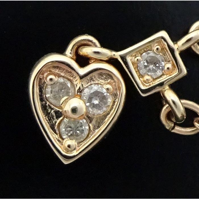 agete（アガット） ハート ネックレス ダイヤモンド0.08ct K10PG 